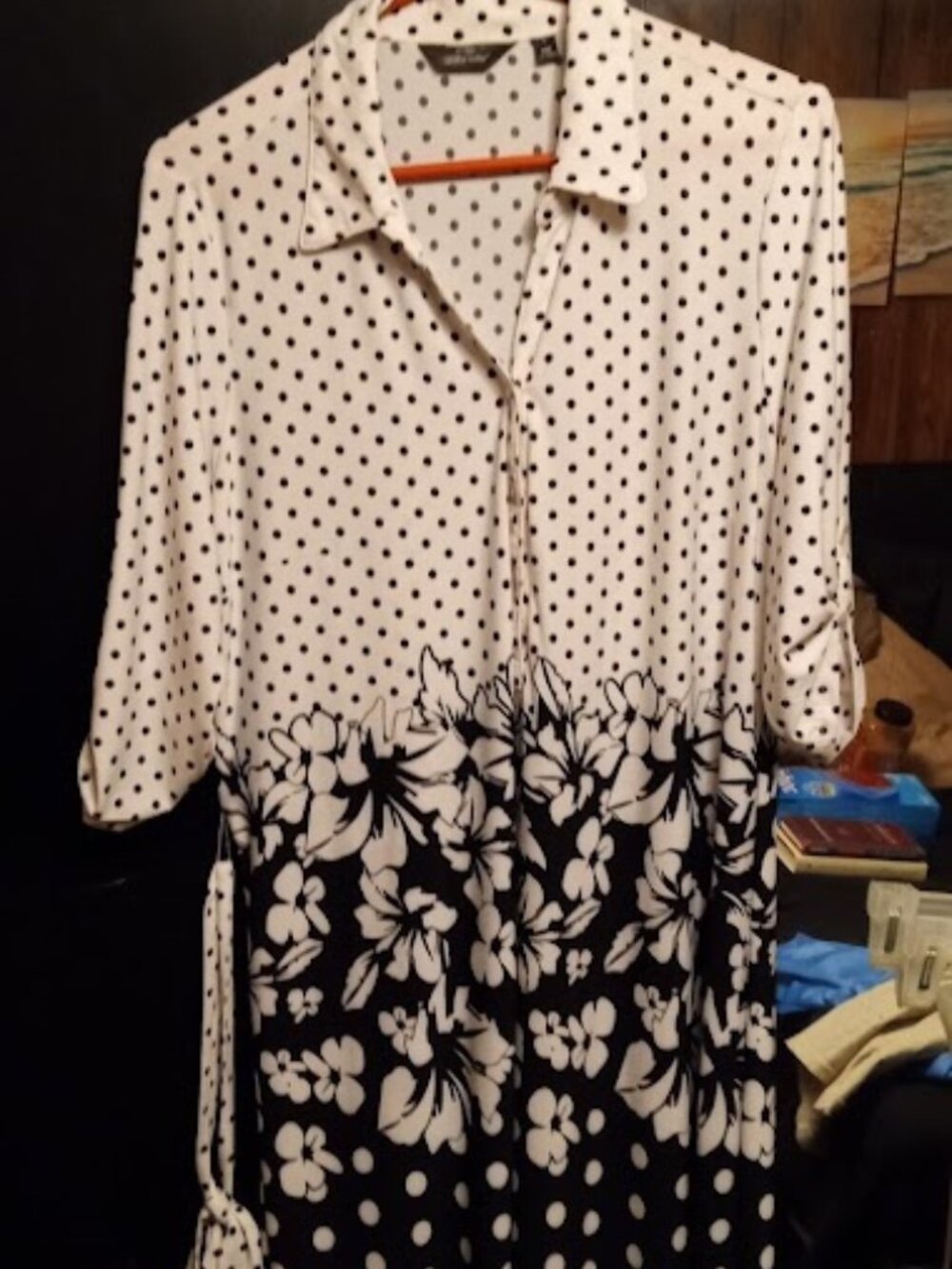mlle gabrielle large rolled cuff arm belt dress large